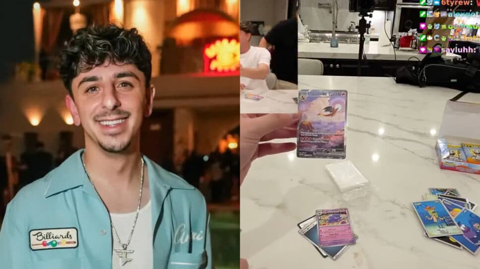 FaZe Rug pulls 3 Charizards in a row during live Pokémon TCG unboxing cover image