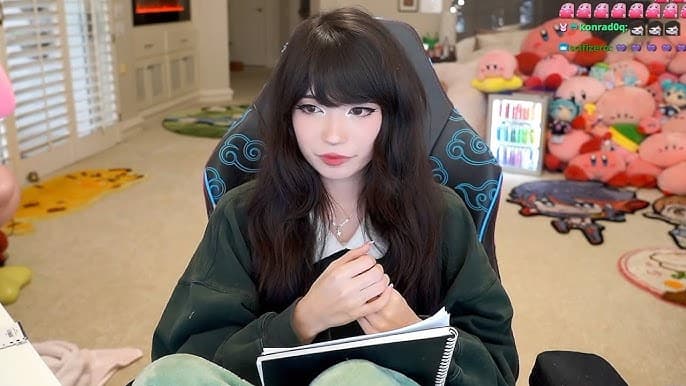 Emiru streams her allegations against Mizkif (Image via Twitch)