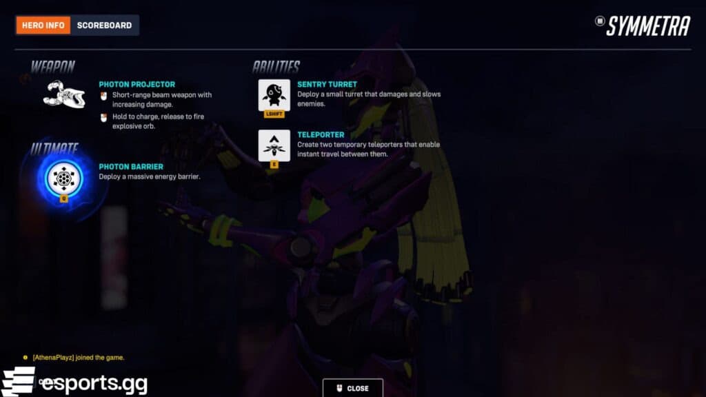 Symmetra (Screenshot via esports.gg)
