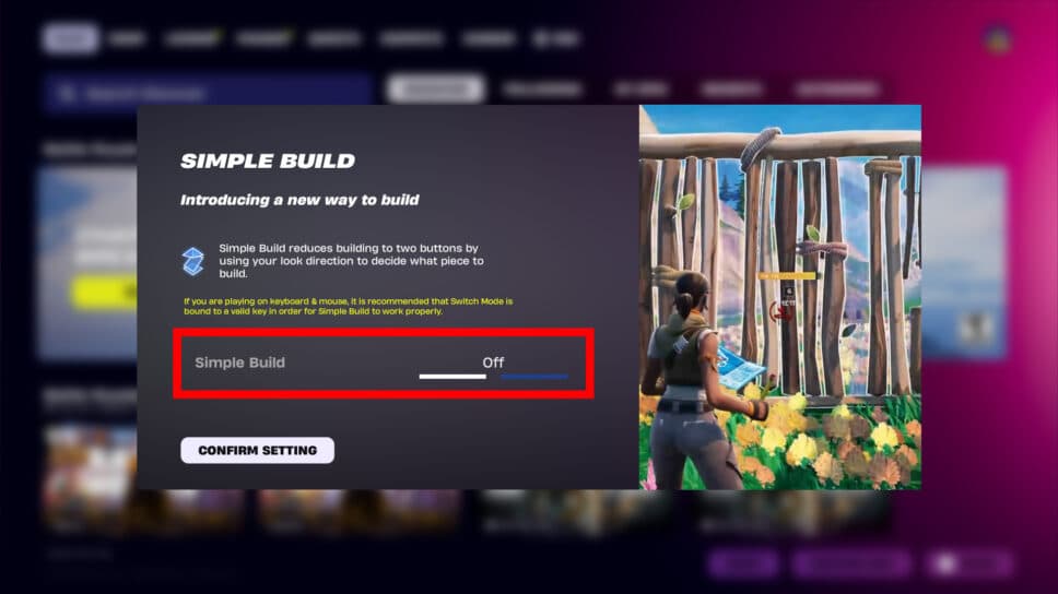 How to turn off Simple Build in Fortnite cover image
