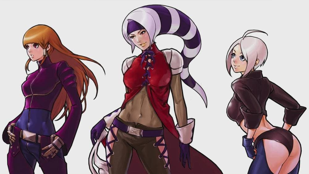 Ángel on the artwork for the NESTS Team in The King of Fighters 2002 (Image via SNK)