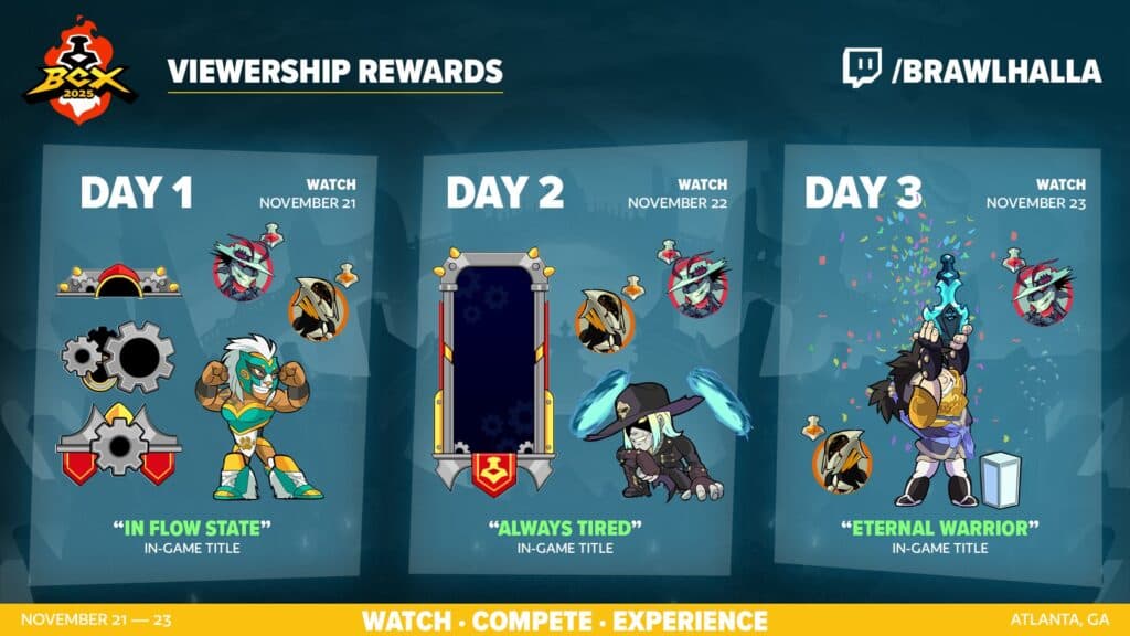 BCX 2025 viewership rewards (Image via Brawlhalla Esports)