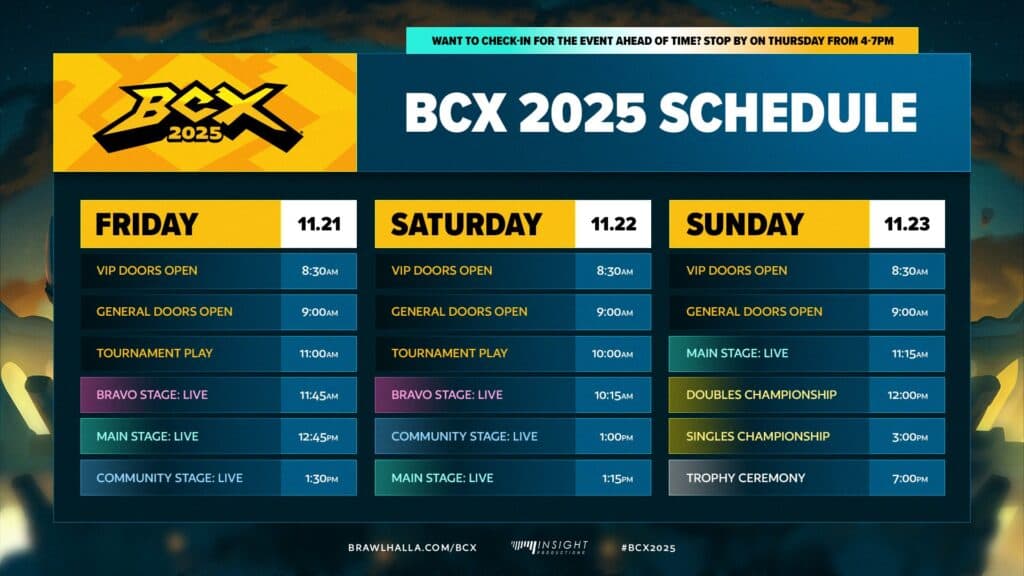 The schedule of Brawlhalla World Championship 2025 (Image via Brawlhalla Esports)