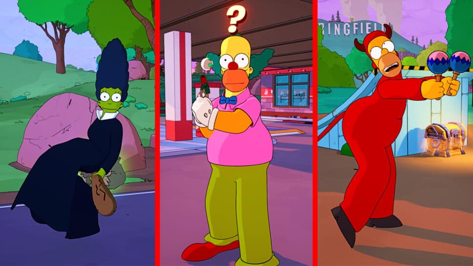 All boss locations in the Fortnite Simpsons season cover image