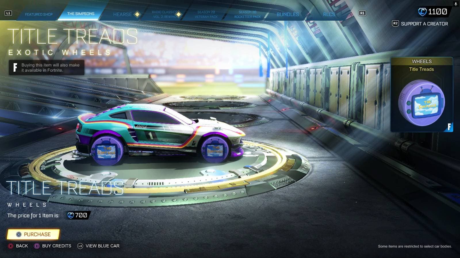 Exotic wheels: The Simpsons Title Treads (Image via esports.gg)