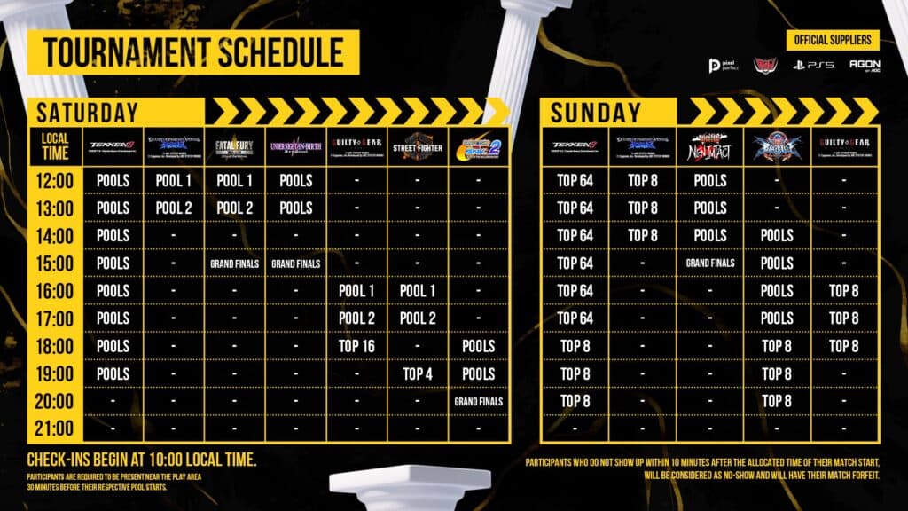 Tournament schedule (Image via Clash of the Olympians)