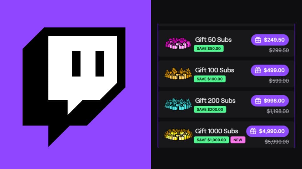You can now gift 1,000 subs on Twitch cover image