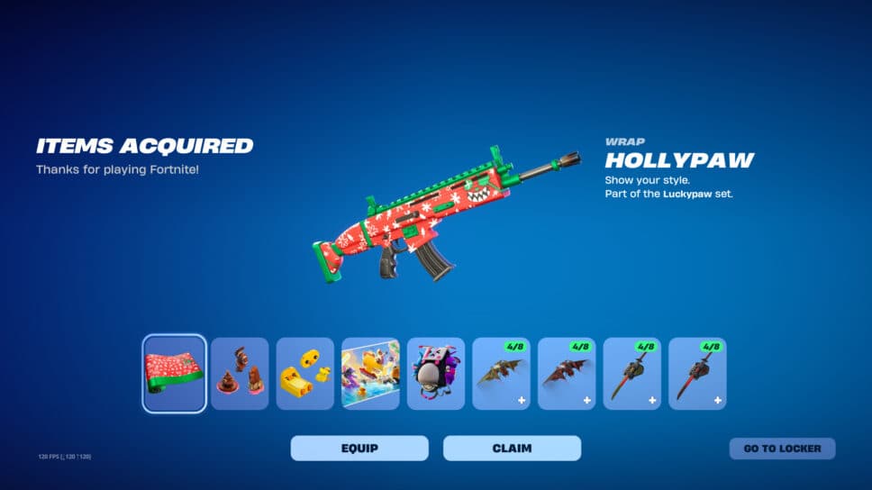 How to unlock the Hollypaw Wrap in Fortnite for free cover image