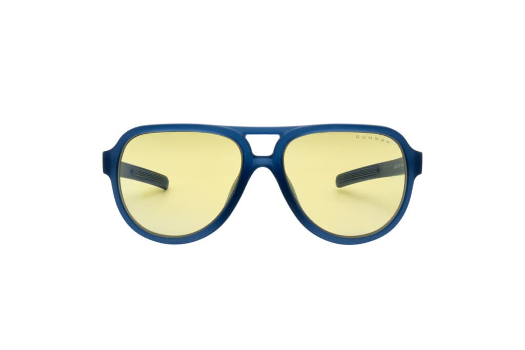 GUNNAR - Alienware Roswell Computer Glasses with Blue Light Reduction, Amber Lenses - Conspiracy Blue  (Image via GUNNAR Optiks)