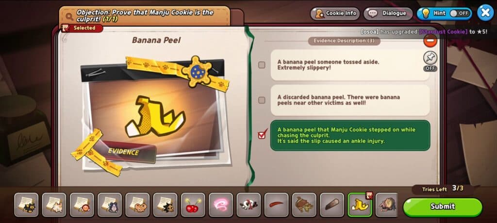 A banana peel to commit the classic "slip and fall" (Screenshot via esports.gg)
