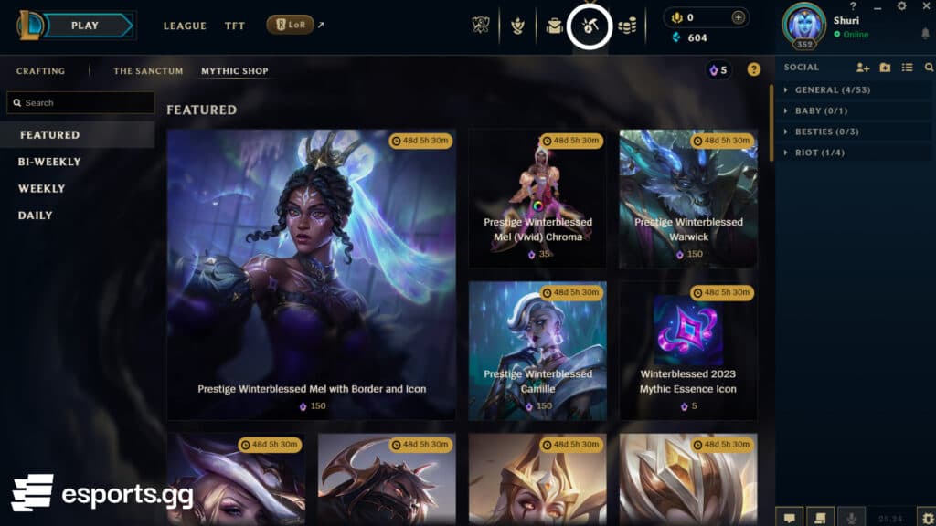 League of Legends Mythic shop location (Screenshot via esports.gg)