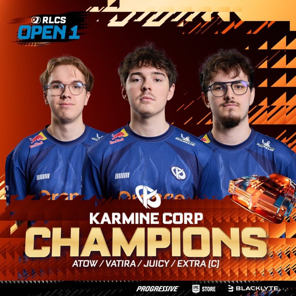 Karmine Corp, RLCS 2026 EU Open 1 Champions (Image via Rocket League Esports)