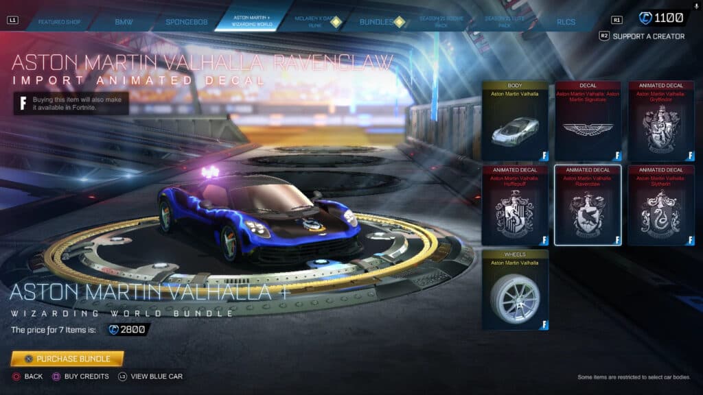 The Ravenclaw decal in the Wizarding World bundle (Image via esports.gg)