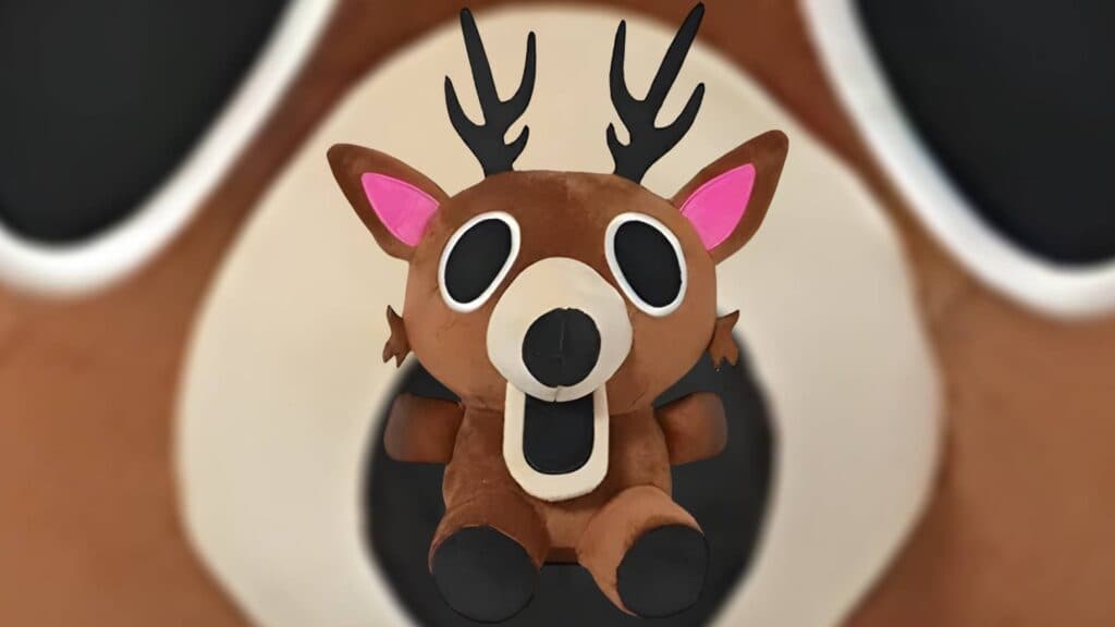 A plushie featuring a cute version of the Deer in 99 Nights in the Forest (Image via esports.gg)