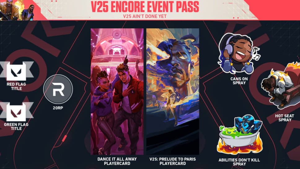 All rewards in the V25 Encore Event Pass cover image