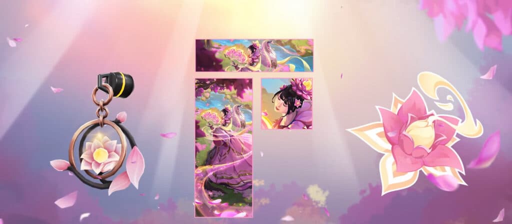 Mystbloom 2.0 gun buddy, player card, and spray (Image by Riot Games)