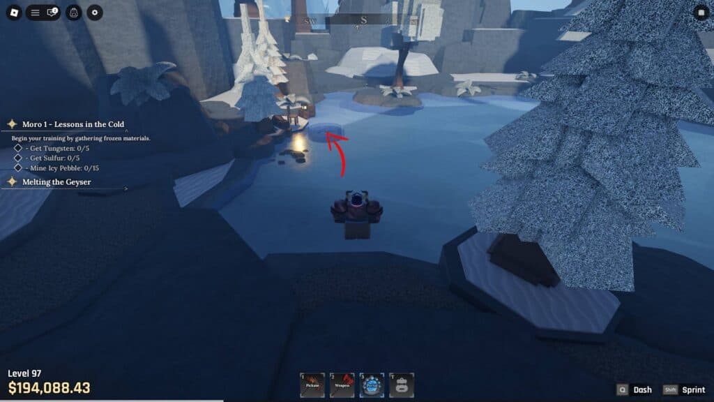 The frozen pond (Screenshot via esports.gg)