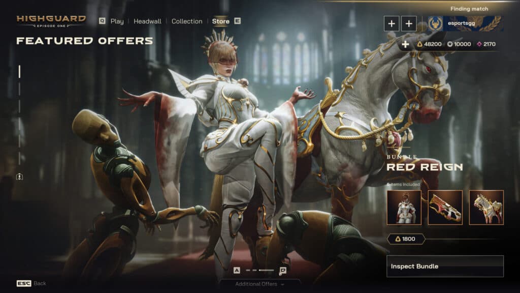 A Highguard bundle featured in the playtest (Screenshot via esports.gg)