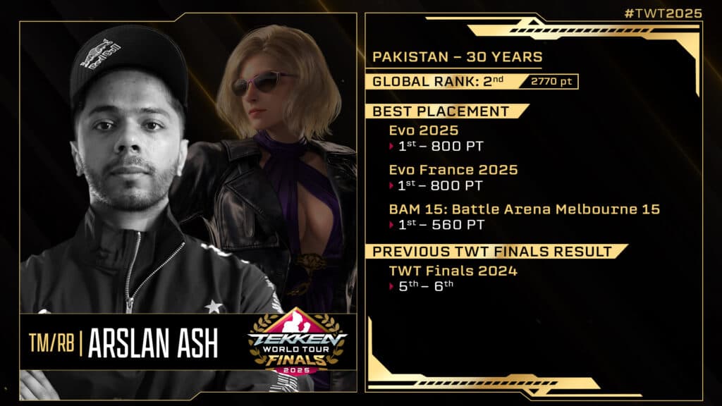 Arslan Ash at TWT 2025 (Image via Bandai Namco)