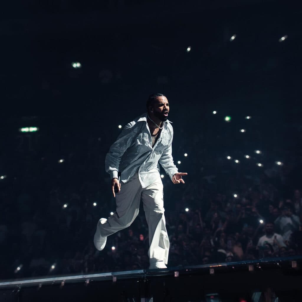 Drake on stage. (Photo via champagnepapi/Instagram)