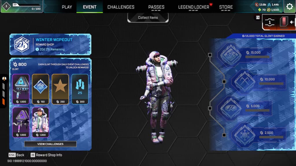 Apex Legends Winter Wipeout event shop (Image via EA)