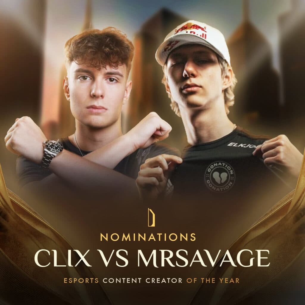 Clix and MrSavage (Image via Esports Awards)