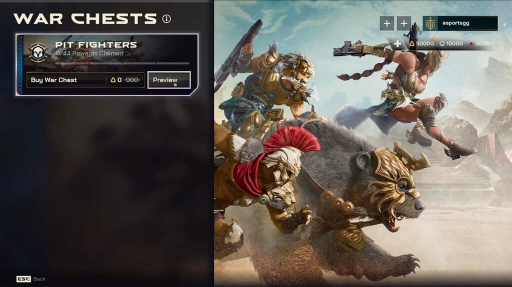 The Pit Fighters War Chest for free. Screenshot by esports.gg