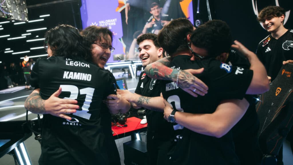 FURIA celebrating its first title in the VCT Americas (Image by Colin Young-Wolff/Riot Games)