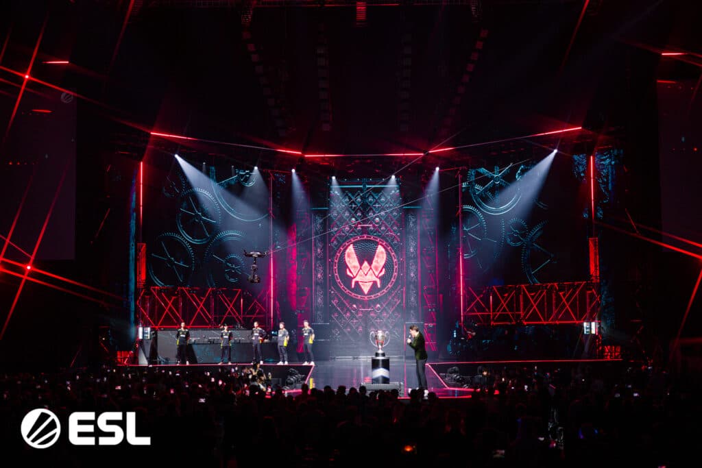 CS2 Vitality on the stage at IEM Kraków 2026 (Image via ESL)