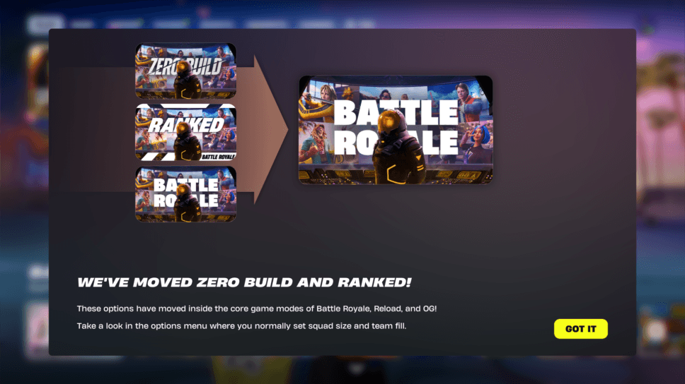 Did Fortnite remove Zero Build? No, and here’s how to find it cover image