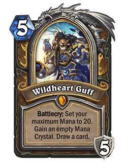 Wildheart Guff - Image via Blizzard<br>Old: Battlecry granted full mana crystals.<br><strong>New: Battlecry grant empty mana crystals.</strong>