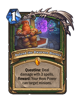 Defend the Dwarven District (the first stage of the Hunter Questline) - Image via Blizzard<br>Old: Deal damage with 2 spells.<br><strong>New: Deal damage with 3 spells.</strong>