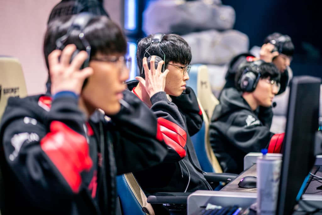 <em>Madrid, Spain - October 26: --- during Worlds 2019 Quarterfinals at Palacio Vistalegre on October 26, 2019 in Madrid, Spain. (Photo by Michal Konkol/Riot Games)</em>