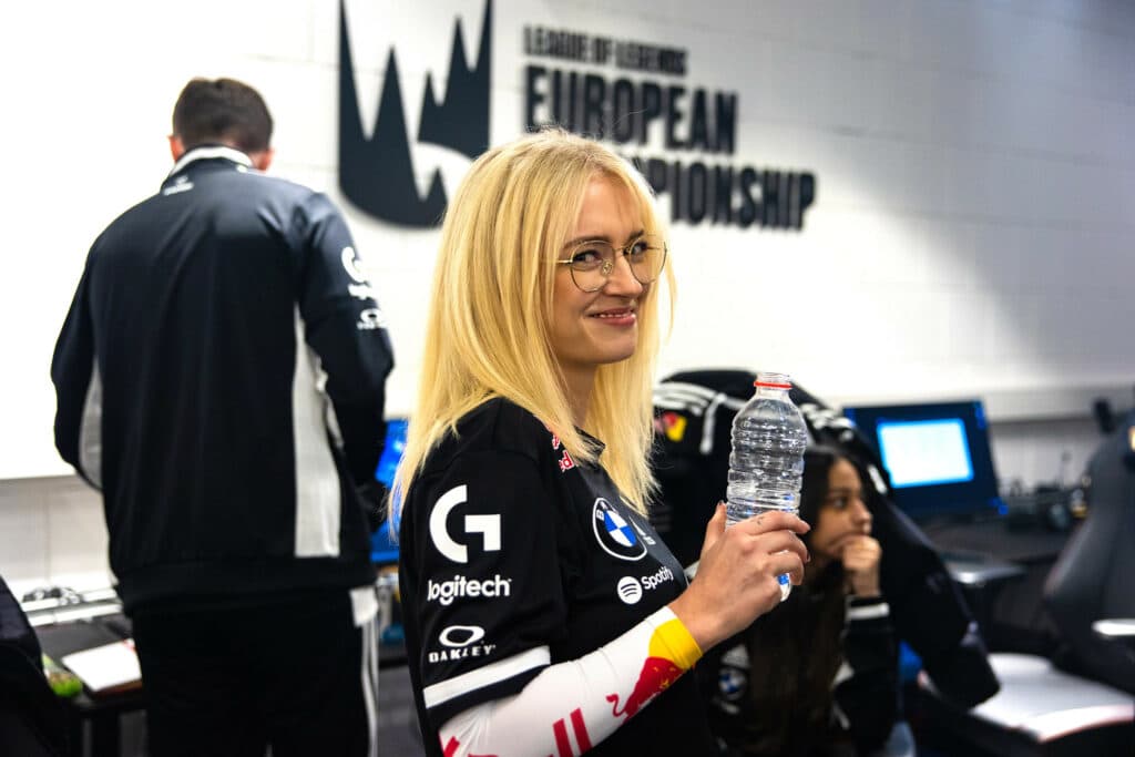 Michaela "mimi" Lintrup of G2 Gozen smiles backstage at the VALORANT Game Changers Championship Finals Stage on November 20, 2022 in Berlin, Germany. Riot Games runs the official Valorant esports circuit. (Photo by Adela Sznajder/Riot Games)