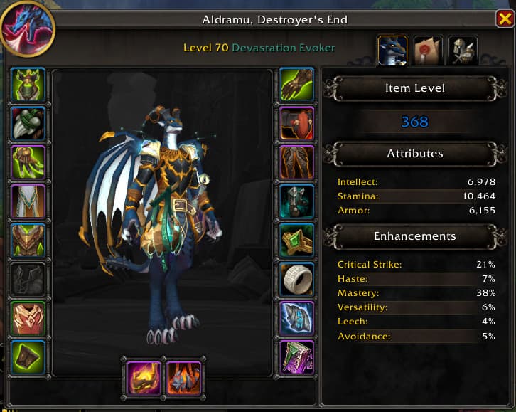 <em>Item Level is the average total of all equipped gear scores.</em>