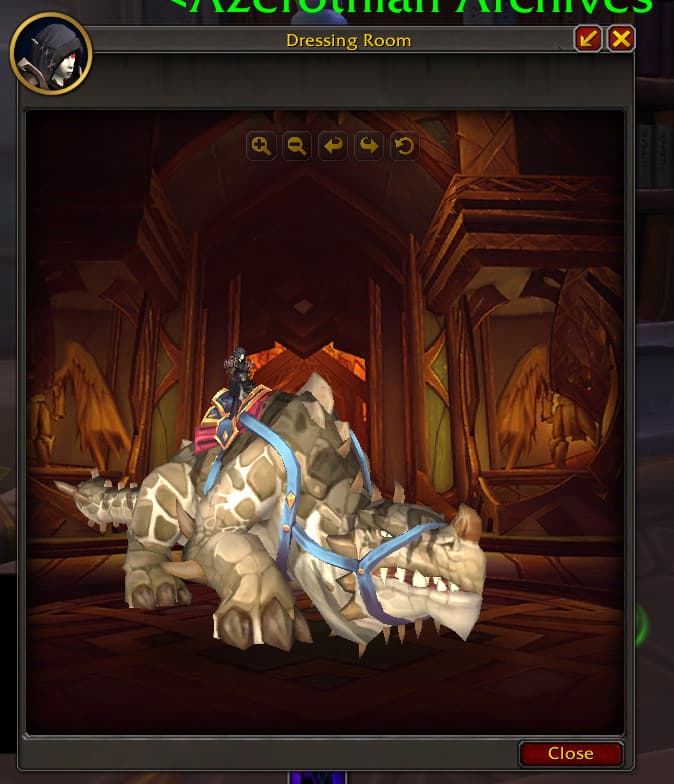 <em>The Explorer's Stonehide Packbeast mount. Credit: Blizzard</em>