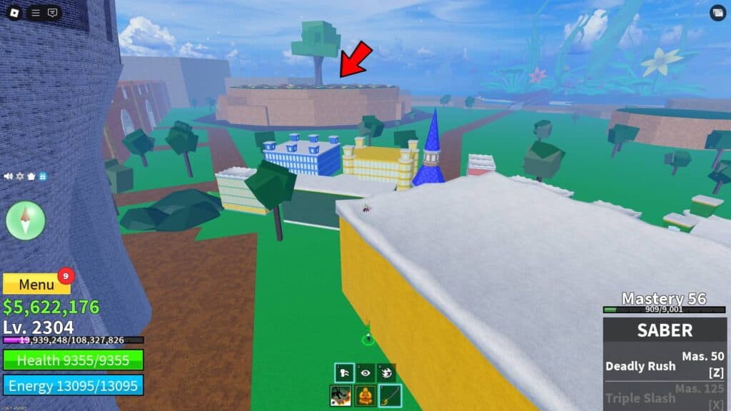 Diamond's location as seen from the Café (Screenshot via esports.gg)