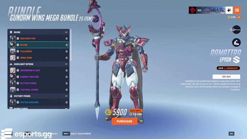 Epyon Ramattra skin (Screenshot via esports.gg)