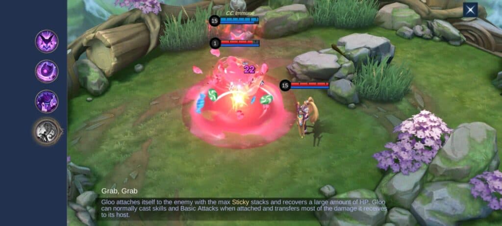 Use the Ultimate of Revamp Gloo to attach to enemies and share the damage you receive. (screenshot via esports.gg)