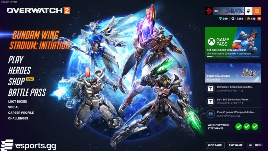The game's Gundam Wing event is now live (Screenshot via esports.gg)