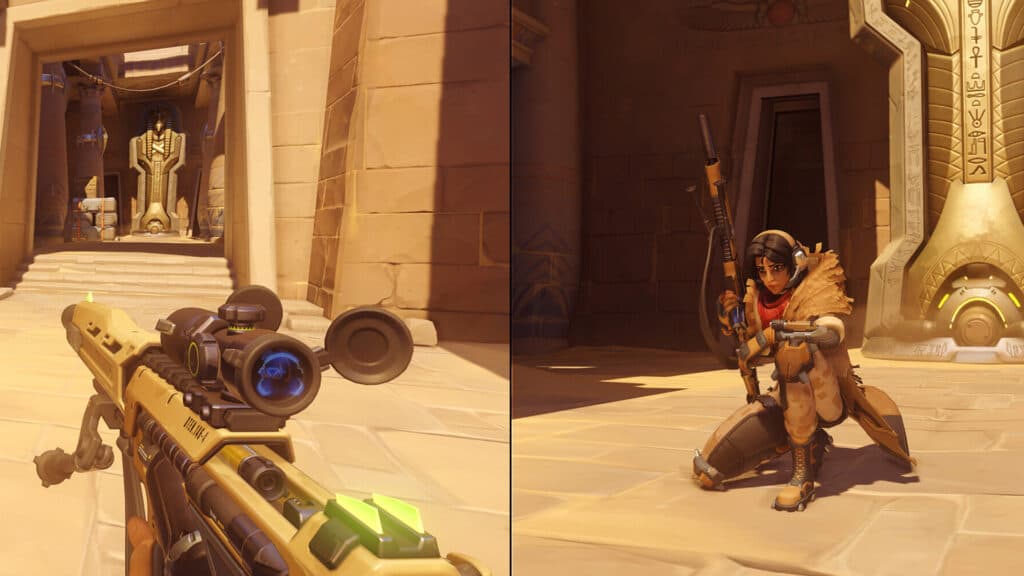 Sniper Ana legendary skin model in Overwatch 2 (Image via Blizzard Entertainment)