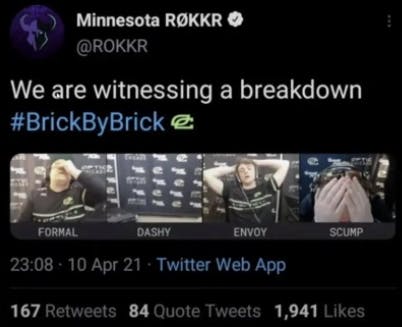The Minnesota ROKKR tweet played on the fact Optic Gaming are known as the Green Wall