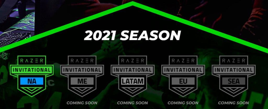 T 2021 season will feature five regions, with the Razer Invitational NA the newest region along with the Middle East.