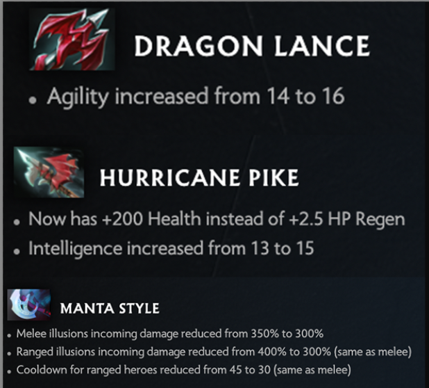 Dragon Lance, Hurrican Pike and Manta Style Changes (from <a href="https://www.dota2.com/dawnbreaker" target="_blank" rel="noreferrer noopener nofollow">Dota 2 Website</a>)