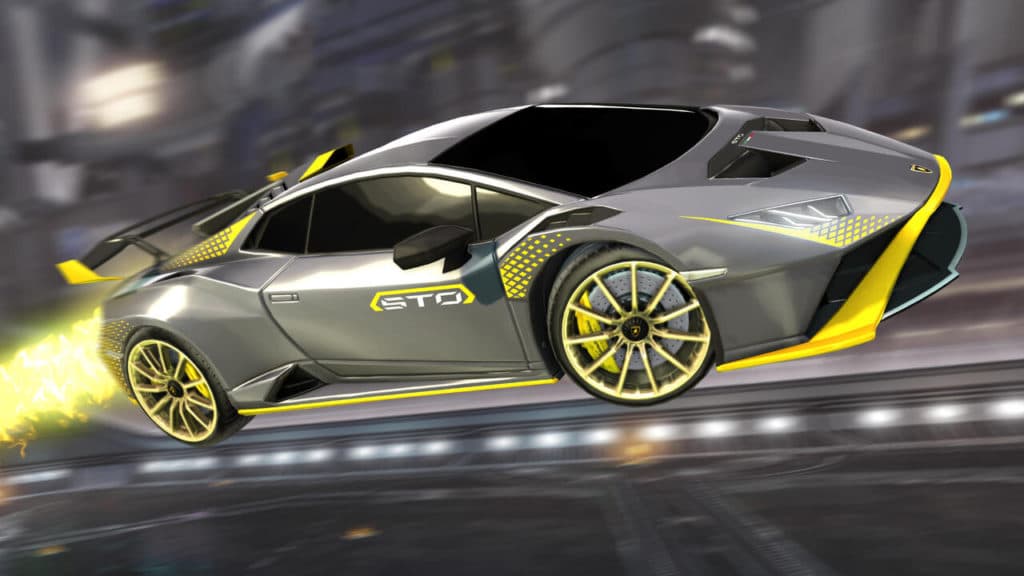 <em>Lamborghini Huracan STO Decal is Included in the bundle. Image via Psyonix.</em>