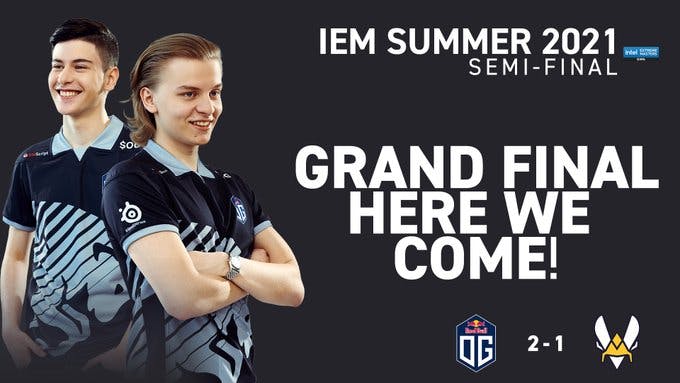 OG eliminate Team Vitality to book IEM Summer Grand finals slot cover image