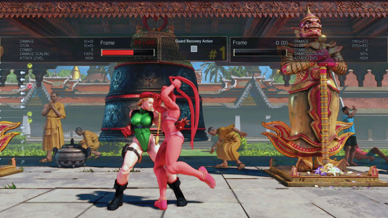 Frame data is a crucial part of understanding when you're at an advantage (Gif courtesy of <a href="https://streetfighter.fandom.com/wiki/Frame_Data?file=Ibuki_Counter_Hit_Cammy.gif" target="_blank" rel="noreferrer noopener nofollow">StreetFighter Fandom</a>)