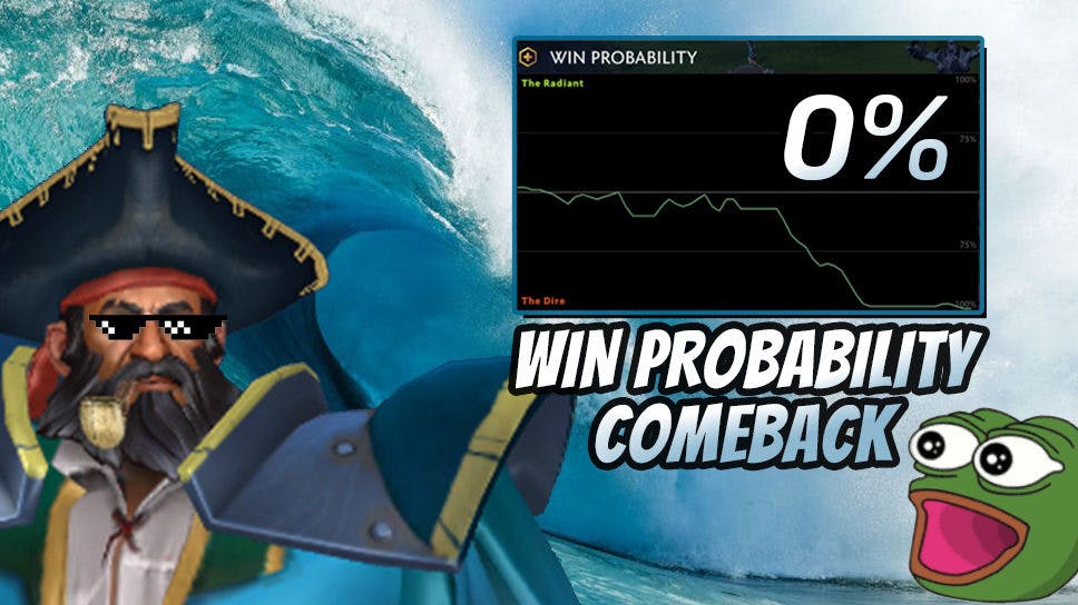 Biggest Comeback in Dota 2? Team wins game after 0% win-probability cover image