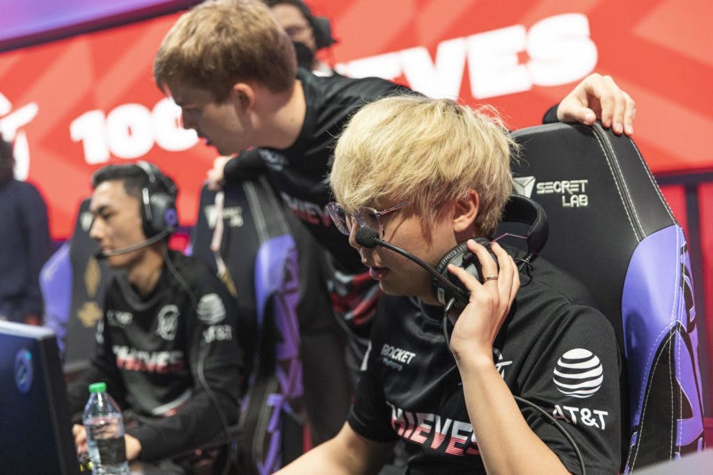 100 Thieves are the top team in the 2021 LCS Summer Split. image via espat.ai