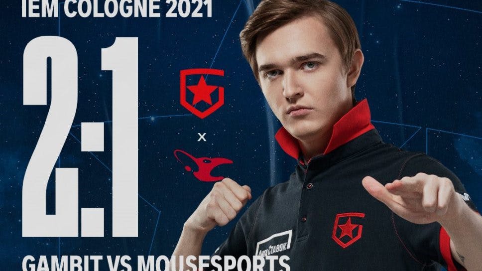 Gambit survive LAN debut thriller against Mousesports at IEM Cologne cover image